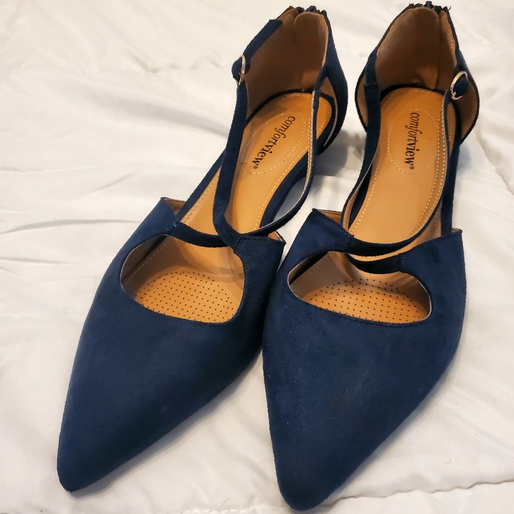 Comfortview Blue Suede Shoes - 11W